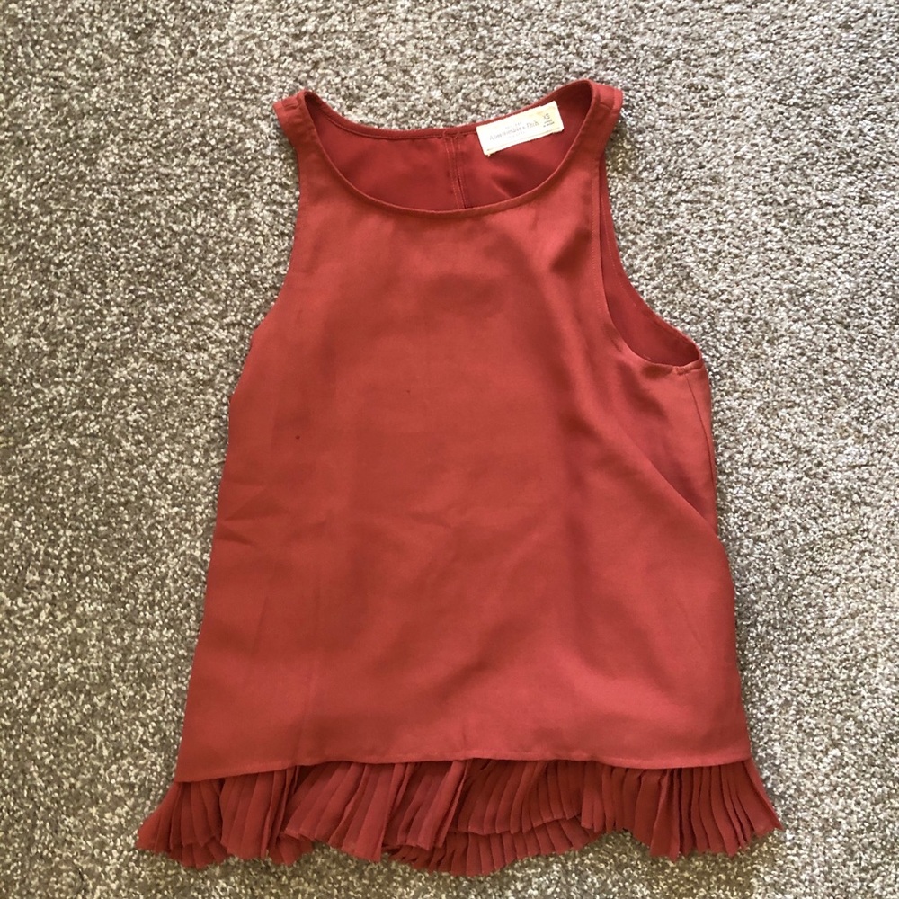Burnt Orange Abercrombie & Fitch Ruffle Top